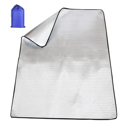 HWSHOW Aluminum Sheet, Silver Mat, For Camping, Aluminum Mat, Thermal Insulation (100/120/150/180/200/200/250cm x 200cm) Leisure Sheet, Picnic Sheet, Insulation Mat, Tent Mat, Waterproof, Disaster