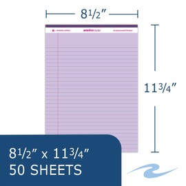 Roaring Spring Enviroshades Recycled Legal Pads, 12 Pack, 8.5" x 11.75" 50 Sheets, Orchid