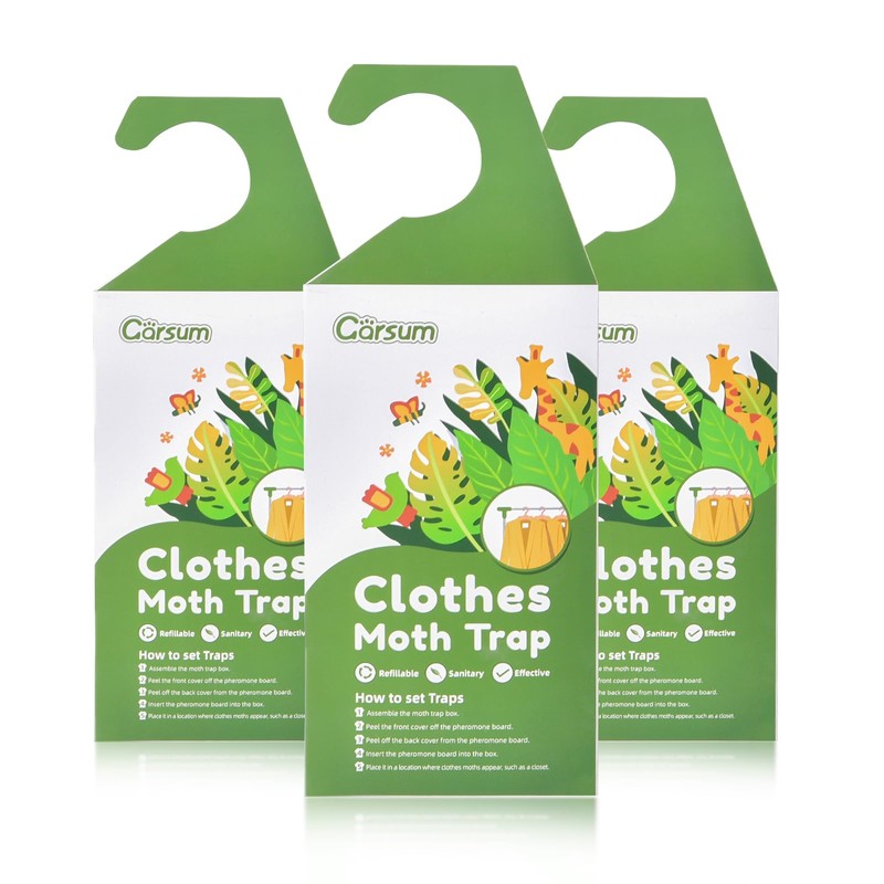 Garsum Clothes Moth Trap,Moth Traps for Clothes, Refillable 6 Packs