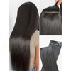 LUVME Invisible Clip in Hair Extensions, Yaki Straight Real Human