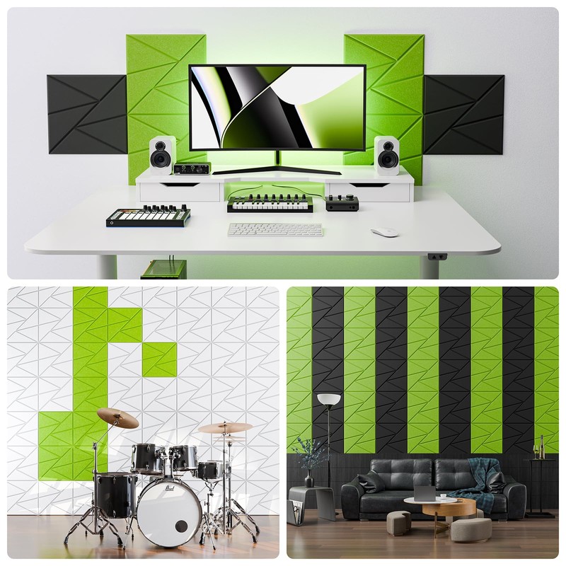 22 Pack Acoustic Panels with Self-Adhesive, 12"X 12"X 0.4"Sound Proof