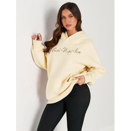 MYHALF Christian Sweatshirt Women Jesus Hoodies: Faith Graphic Shirts Religious Sayings Long Sleeve Pullover Tops Apricot