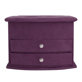 3 Layers Portable Jewelry Earrings Rings Bracelet Necklace Box Organizer Storage Purple