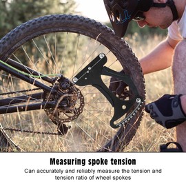 mizikuu Spoke Tension Meter, Bicycle Spokes Tension Meter Calibration Tool with Specification Brake Calipers Bicycle Spoke Tensioner Adjustment Tool Accurately for Variety of Spokes, Black