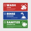 [Enhanced] Wash Rinse Sanitize Sink Labels | 3 Compartment Sink