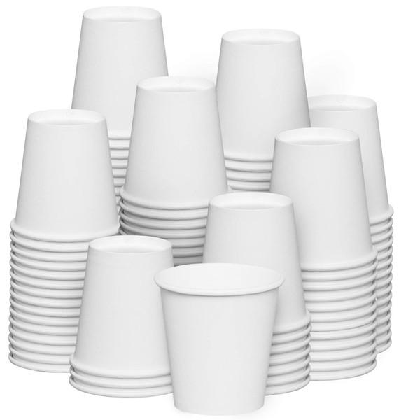 Comfy Package [600 Count - 3 oz. Small Paper Cups, Disposable Mini Bathroom Mouthwash Cups - White