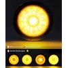 Partsam 2Pcs 4 Inch Round LED Trailer Lights Yellow/Amber Lotus