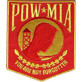 POW MIA Red & Yellow Patch (2.5 X 3 Inch) $4.95 with Free Freight from San Diego Leather
