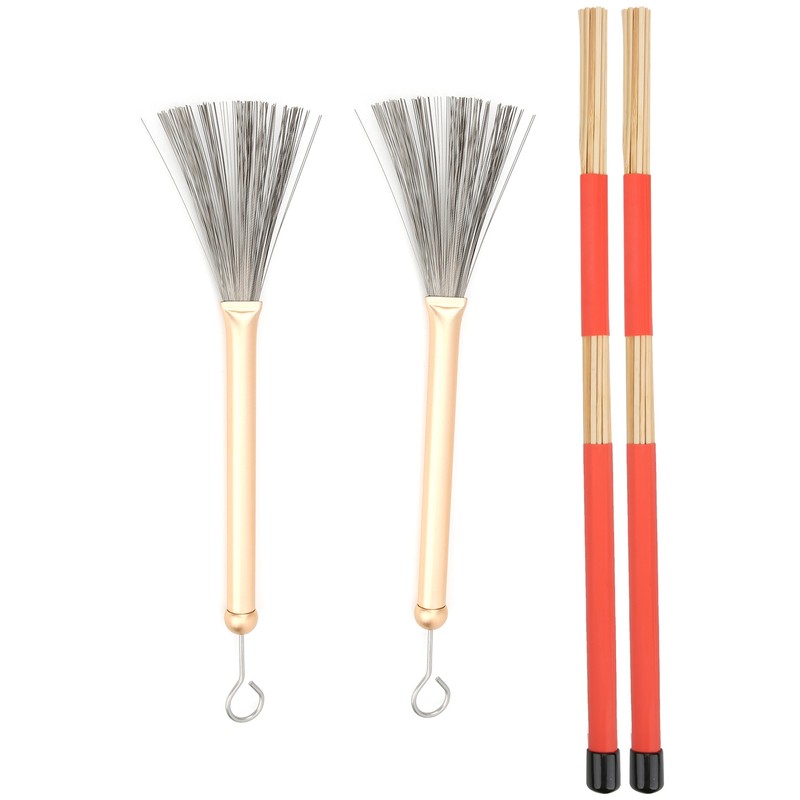 Drum Stick Brush Set Jazz Retractable Metal Wire 19 Beam