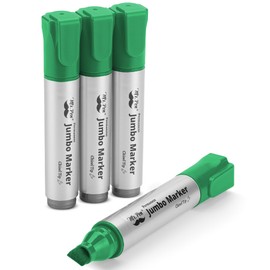 Mr. Pen- Jumbo Permanent Markers, 4 Pack, Green, Chisel Tip, Large, Huge Poster Markers