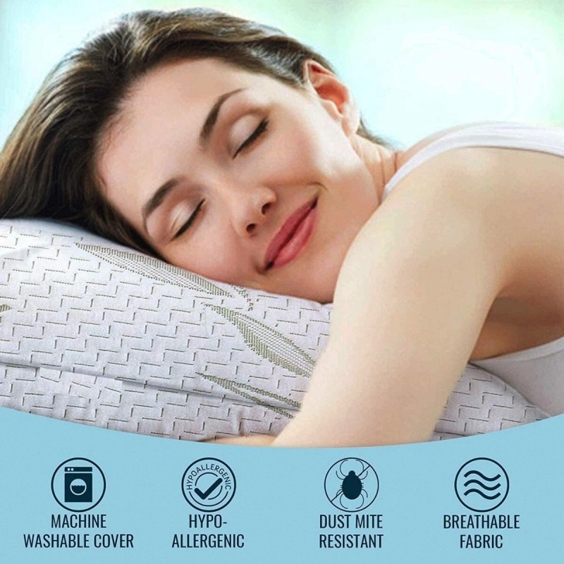 Bamboo Hypoallergenic Shredded Memory-Foam Pillow-Orthope - King
