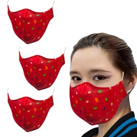 SHADOW DANCE UK 3 PCS Cotton Anti-dust Mouth Face mask Protect Cover Bandana Balaclavas, 2-Layer Unisex Reusable Fashion Washable Cover - Pack of 3, Comic Dots