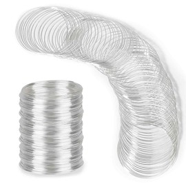Snblzhef 300 Loop Bracelet Wire Jewelry Wire Memory Beading Wire Bracelet Wire for Beads Silver Jewelry Memory Beading Wire