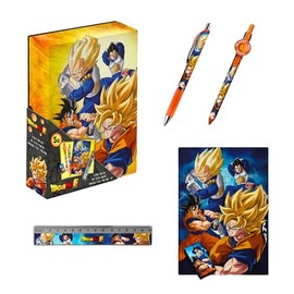 Dragon Ball Z Stationery Set Includes Notebook, Ruler, Pencil, Ballpoint Pen, Gift Box Stationery Set for Kids, multicoloured, Classic