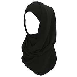 Lina & Lily Bubble Crepe Chiffon Women's Muslim Hijab Head Scarf Turban Fabric Lightweight Opaque, black
