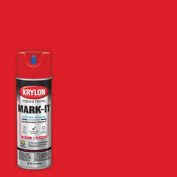 Krylon Contractor Inverted Marking Spray Water-based Paint APWA Brilliant Red