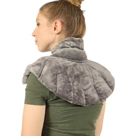 Mars Wellness Heated microwavable Neck and Shoulder Wrap - Herbal Hot/Cold Deep Penetrating Weighted Herbal Aromatherapy Shoulder and Neck Therapy Wrap - Made in The USA (Charcoal) - 2 Pack