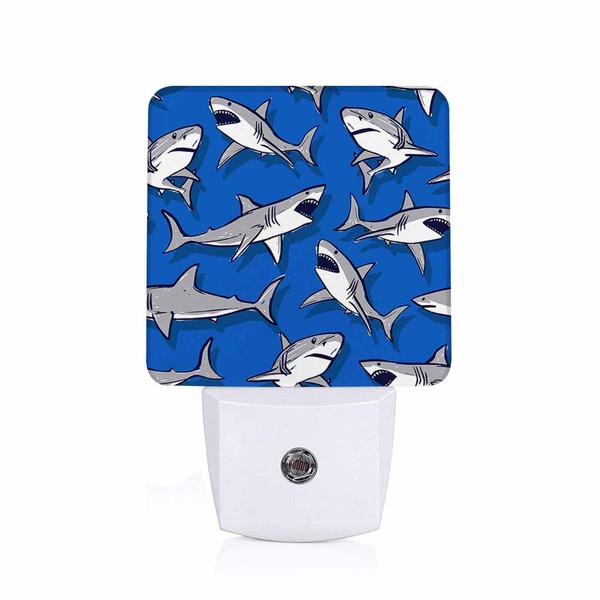 Chrobak LED Night Light,Grey Shark Elements Pattern LED Night Light
