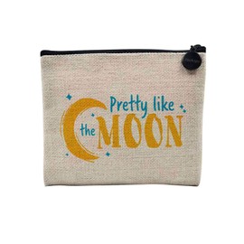 Tasche aus Leinen – Pretty Like The Moon Space Cute Astronaut – Kosmetiktasche aus Leinen in Leinenoptik – Geldbörse – 15 x 10 cm, leinen, 15 x 10 cm, Kosmetiktasche