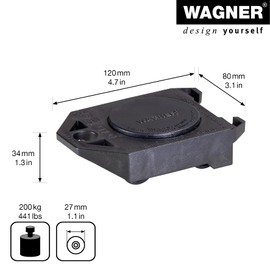 WAGNER design yourself Moving Dolly MM 3111 I TÜV & GS Certified I (L) 12 x (W) 8 x (H) 3,5 cm I Load Capacity 200 kg I Practical Turntable I tilt-Proof I Best mobility-20311101, Black