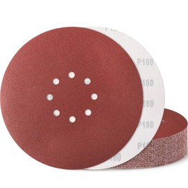 9 Inch 8 Hole Drywall Sanding Disc, 180 Grit 15 PCS Hook and Loop Sandpaper