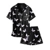 Satin Pajamas for Girls, 2 Pcs Sleepwear Short Sleeve Pajama