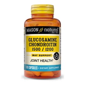 MASON NATURAL Glucosamine Chondroitin 1500/1200 3 Per Day with Vitamin C - Supports Joint Health, Improved Flexibility and Mobility*, 100 Capsules