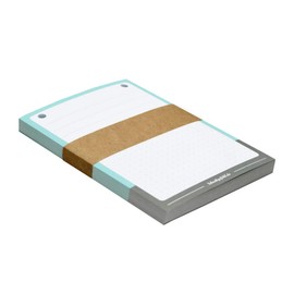 Notepad "Herr Merkel - StrichPunkt." | Notepad | DIN A6 | 100 Sheets | Perforated | Refill Pack with Large Writing Surfaces (Turquoise/Grey) for Note Holder "Mr. Merkel" Schreibgefühl