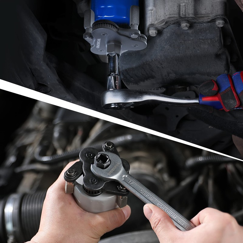 WORKPRO Universal Oil Filter Wrench Adjustable, Magnetic Oil Filter Removal