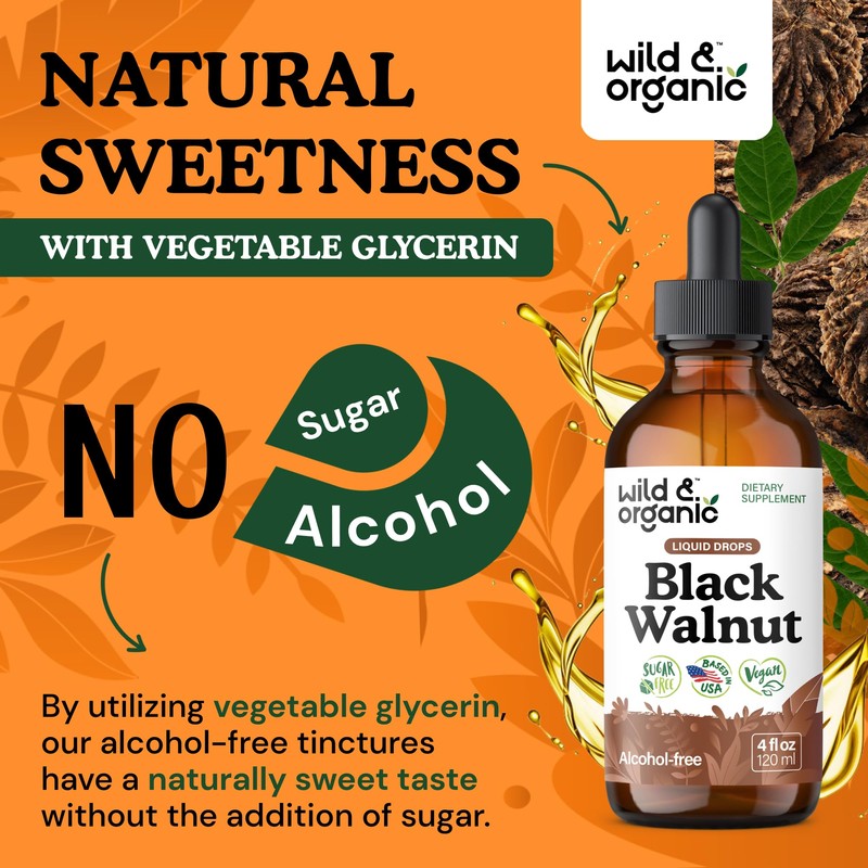 Wild & Organic Black Walnut Tincture - Detox Cleanse w/Black
