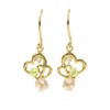 Four Leaf Clover: Ma690 Peridot Rose Quartz Heart Dangle Earrings