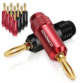 VVFLED 12 Pcs Gold Plated Banana Plugs Speaker Wire Connector for DIY Installations, Speaker Cable, Amp, Home Theater, Wall Plates Quick Connect Speaker Banana Plugs