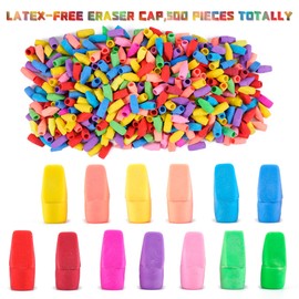 500 Pack Pencil Eraser Caps Pastel Colors Latex Free Pencil Pencil Eraser Toppers Arrowhead Caps Erasers for School Supplies,Deep Color