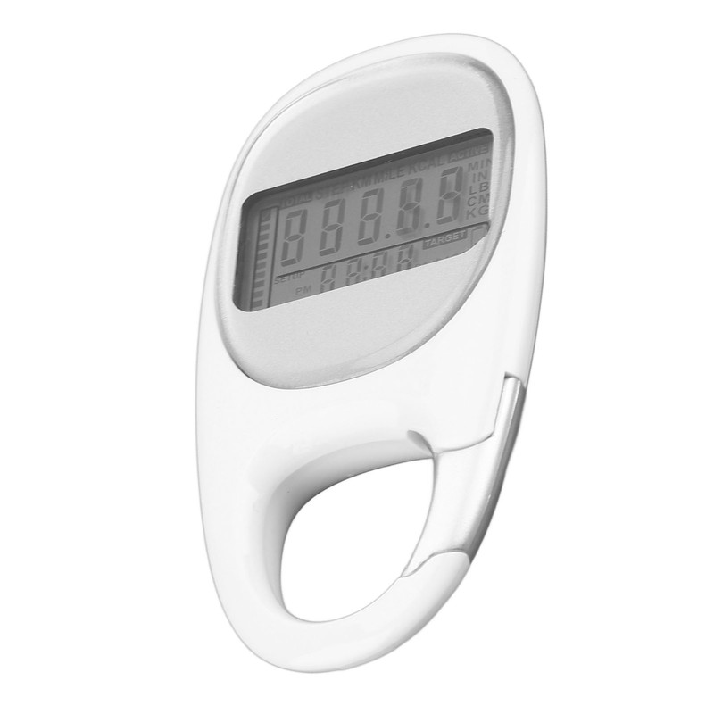 Step Counter Power Saving Mode Clear LCD Display Simple Carabiner