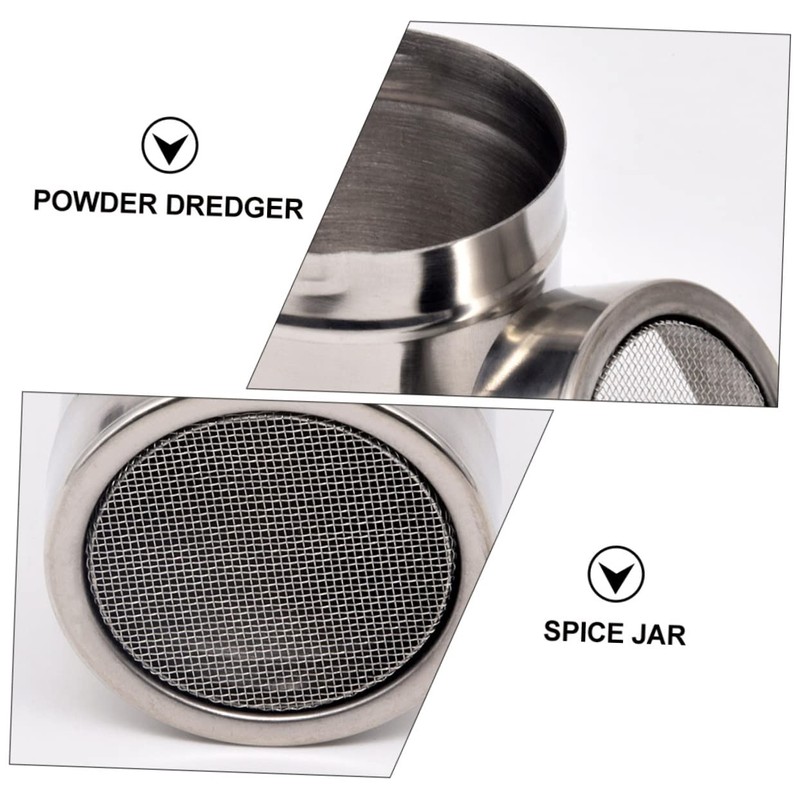 BIUDECO 2Pcs Stainless Steel Cocoa Powder Scoop Fine Mesh Top