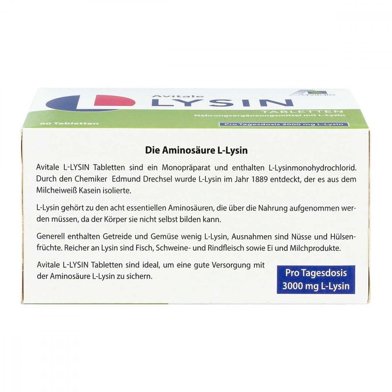 L-lysine Tablets for Cold Sores 750 mg Pack of 90