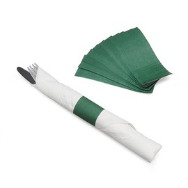 Huron Paper Napkin Bands, Self-Sealing Ring, 1 1/2" x 4 1/4" Hunter Green (2500 pcs)