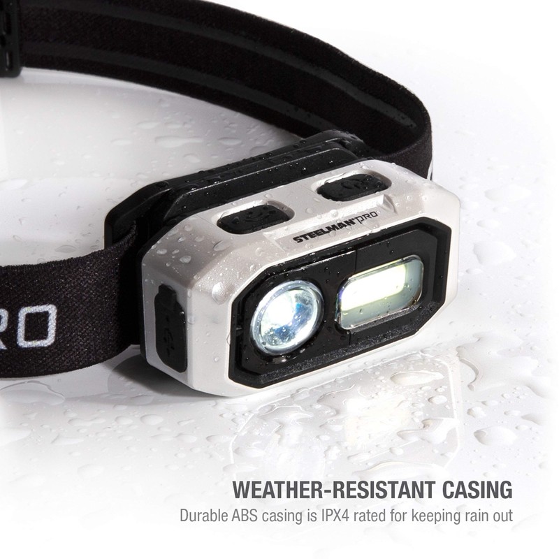 Steelman Pro 300 Lumen Hands-Free Motion-Activated LED Rechargeable Headlamp for