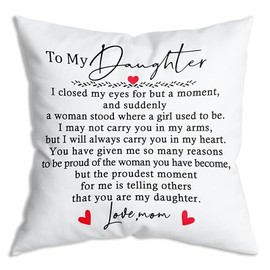 ZNGFON Daughter Gift from Mom to My Daughter Throw Pillow Covers Birthday Graduation Gift for Daughter Wedding Gift Adult Daughter Gift Pillowcase Daughter Bridal Shower Gift