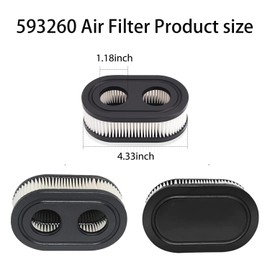 593260 Air Filter 334404 798452 Lawn Mower Air Filter Compatible with BS Air Cleaner Cartridge Filter 593260 4247 5432 5432 5432K 550E 500EX 550EX 625 575EX Series Engine