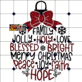 Handmade Sublimation Print Christmas Family Ornament Ready to Press Heat Transfer