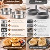 12 PCS Crumpet Rings 10cm Stainless Steel Baking Rings, Dishwasher