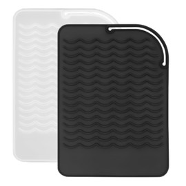 COYUN Hitzebeständige Matte, Hitzebeständiger Silikon Mattenbeutel, Reisematte Mattenabdeckung für Lockenstäbe, Haarglätter, Glätteisen, Haarstyling-Werkzeuge und Heiße Haarwerkzeuge