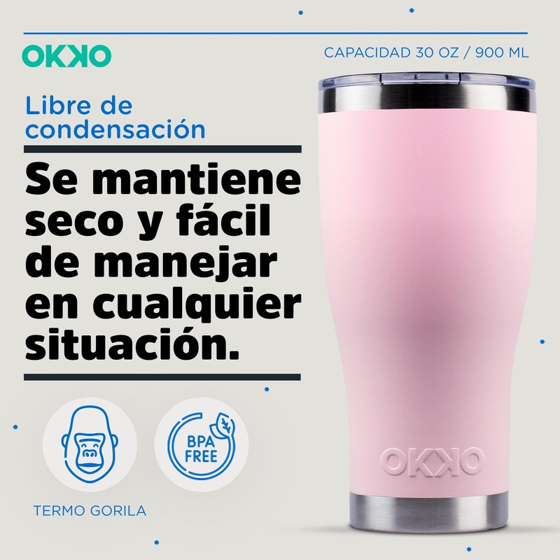 OKKO Termo Gorila Rosa, 900 ml, 30 oz