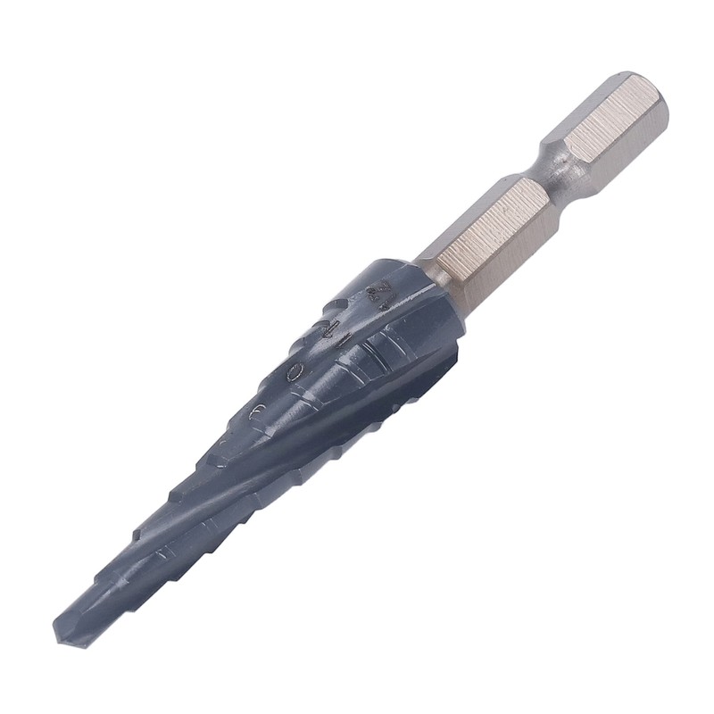 Spiral Grooved Step Drill Bit 4mm to 12mm Step 1/4in