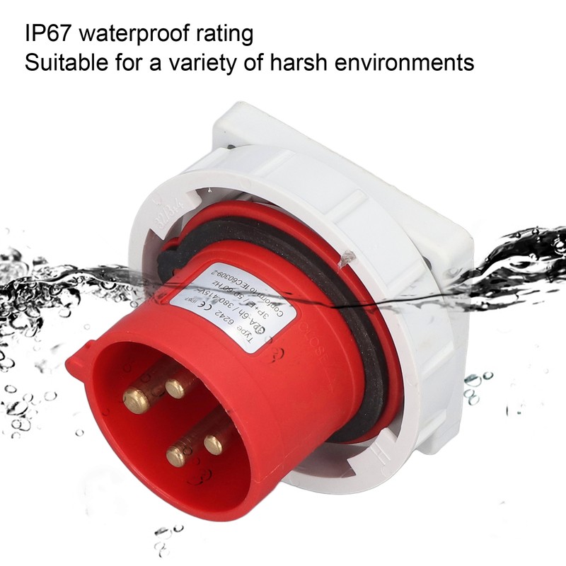 Waterproof Industrial Socket Nylon Brass 4 Pin Aviation Power Connector
