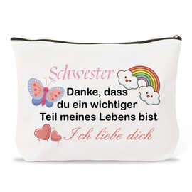 Schwester Geschenk,Geburtstagsgeschenk für Schwester,Kosmetiktasche Personalisiert