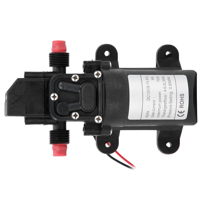 Diaphragm Water Pump Mini 2‑Way Thread Right Outlet 6.0L/MIN 0.9MPA