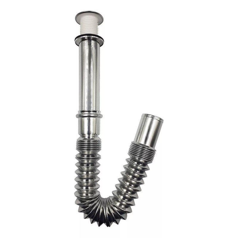 Fleximatic 3337A cespol flexible lavabo ovalin cubierta acero inox cromado