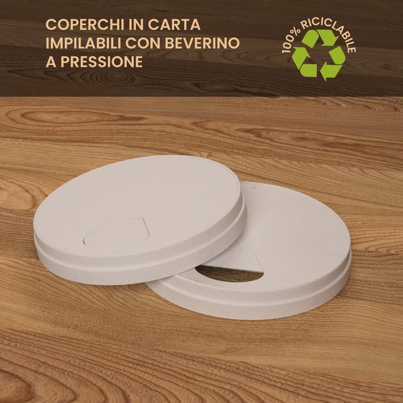 50 Blue Paper Coffee Cups 200ml with Paper Lids Hot